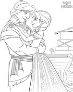 coloriage Kristoff et anna amoureux